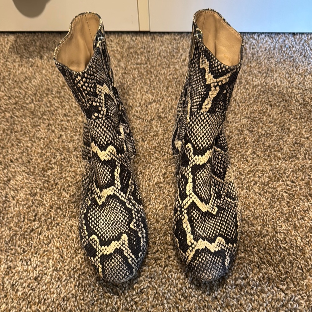 Loeffler Randall snakeskin boots